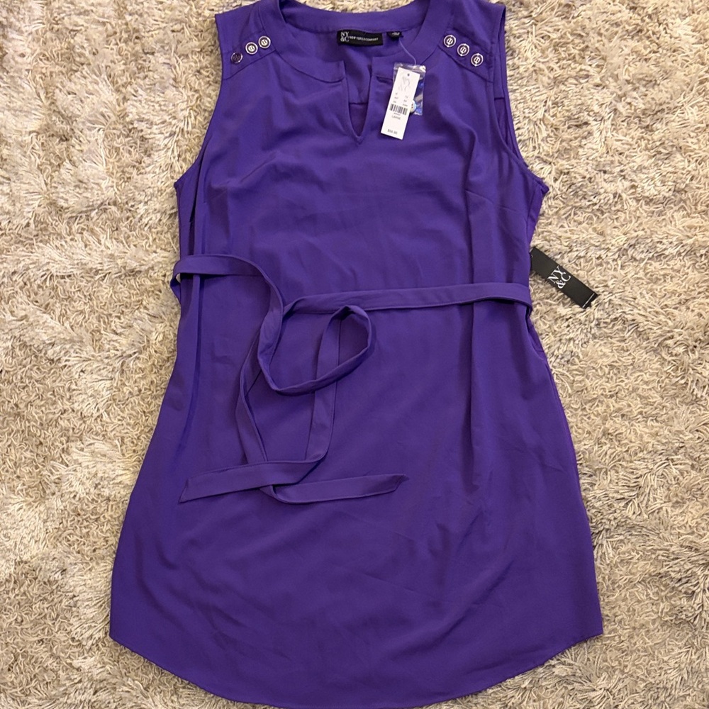 New York & Company Vibrant Purple Mini Dress